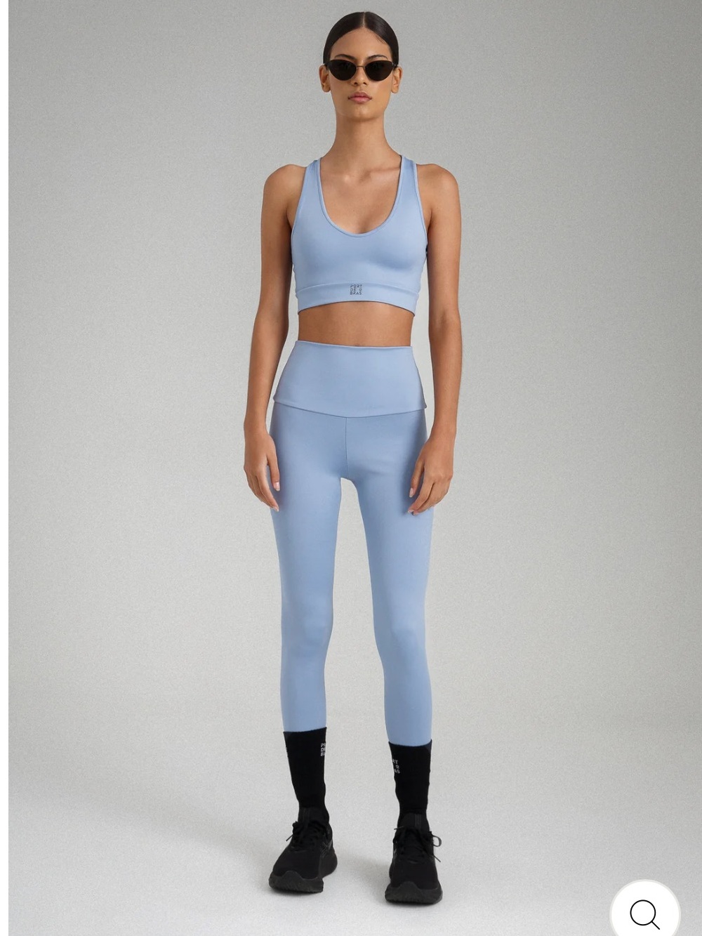 NWT Port De Bras Emma Sports Bra & Leggings SET Light Blue size S